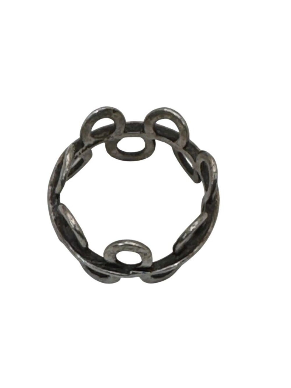 Modernist Sterling Silver Ring Abstract Open-Circle Loop Waves Band Ring Sz 6.5 - Picture 11 of 12